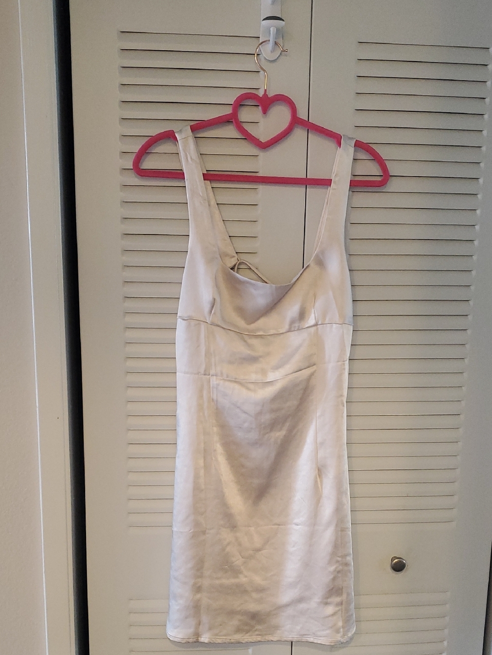 Cream Satin Slip Dress Princess Poly